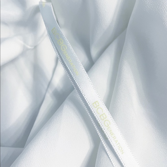 BCBGGeneration White Pink Pleated Halter Mini Dress Women’s Sz 6 Cocktail Party - Picture 7 of 7